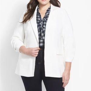 Lane Bryant NWT Perfect Drape One Button Blazer in White